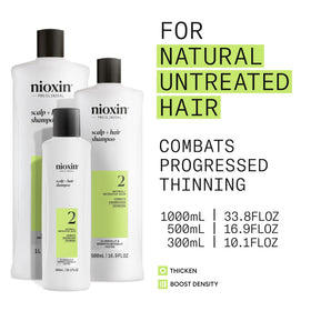 Nioxin 33.8 oz bottle next to common items to show scale and value