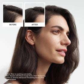 Nioxin shampoo pump close-up showing gentle cleanser for scalp clarity