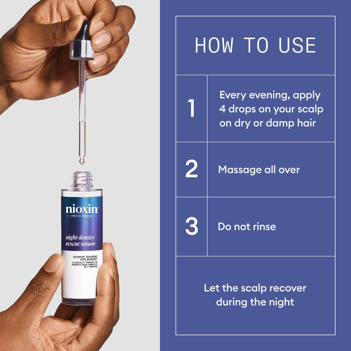 Nioxin 2.4 fl oz bottle next to ruler showing product size