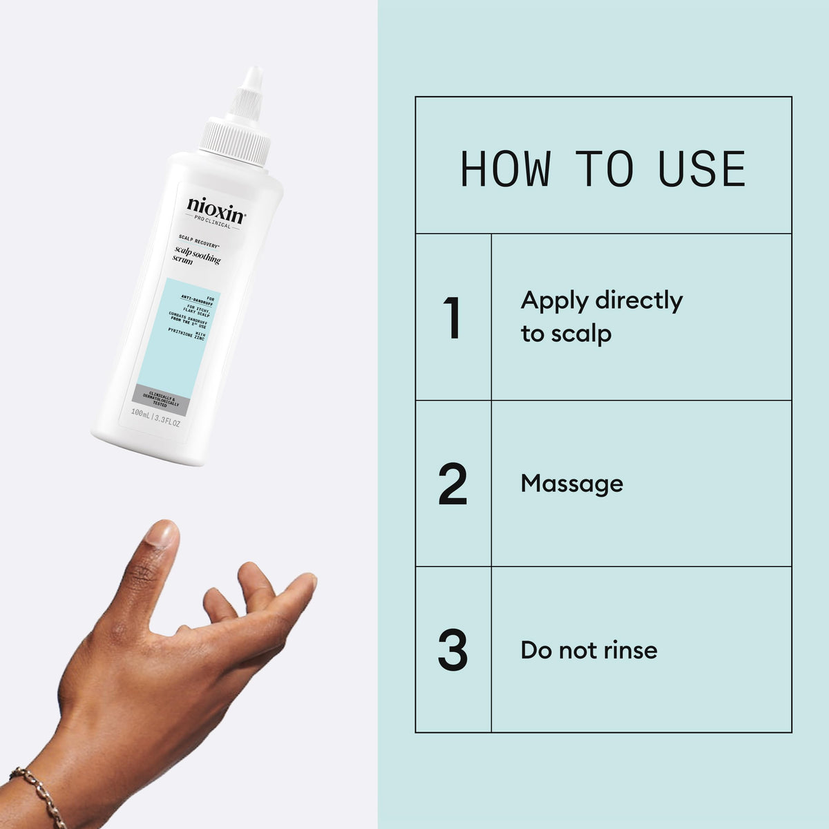 NIOXIN 3.38 fl oz bottle next to common items to show actual size