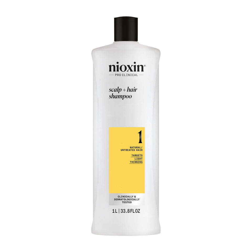 Nioxin System 1 front bottle showing brand and product benefits