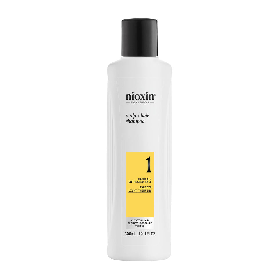 NIOXIN front bottle view showing product for visible thicker-looking hair