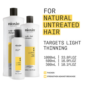 Nioxin System 1 pump dispensing shampoo foam for easy application