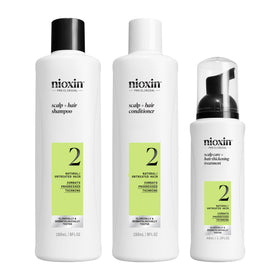 NIOXIN front packaging showing kit contents and trial size benefit