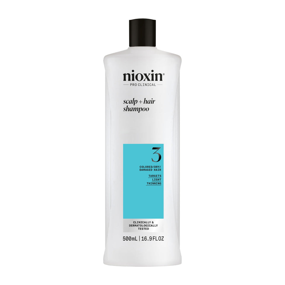 Nioxin System 3 front bottle shows product and readable label benefit