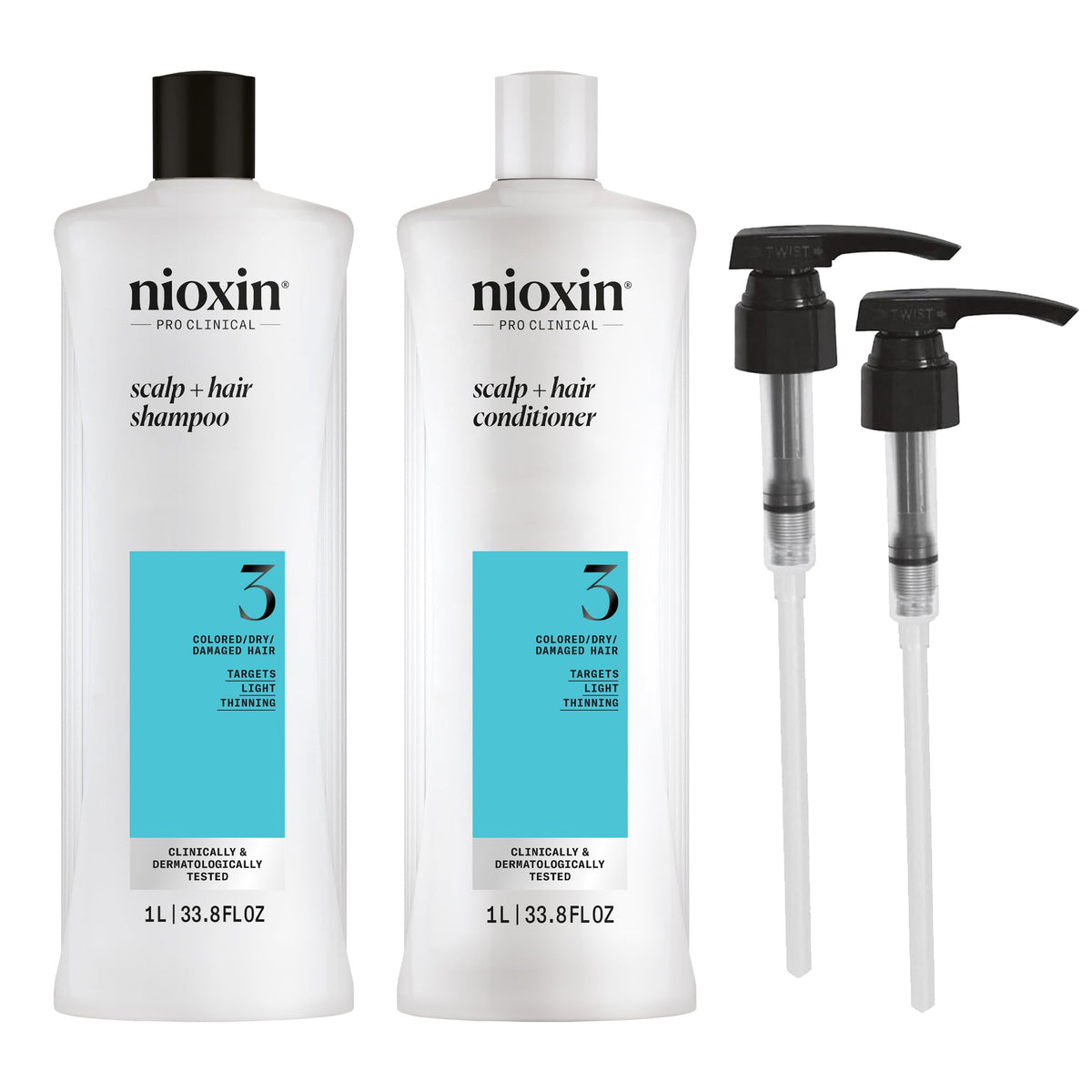 NIOXIN front packaging showing full three-step kit and benefits