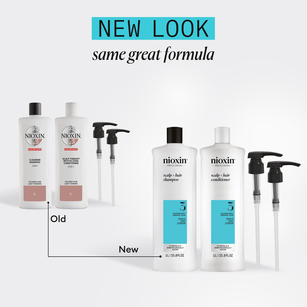 NIOXIN pumps dispensing product for consistent, mess-free use