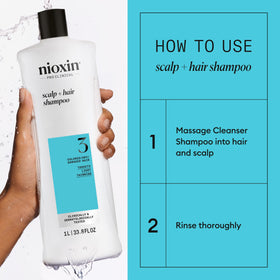 NIOXIN thickening treatment applied to scalp to nourish roots