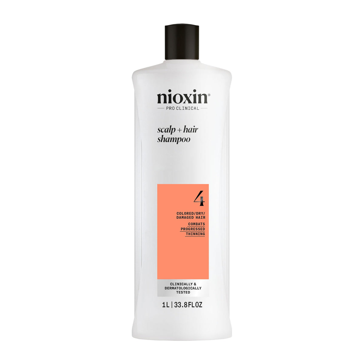 Nioxin System 4 front bottle showing product label and professional size benefit