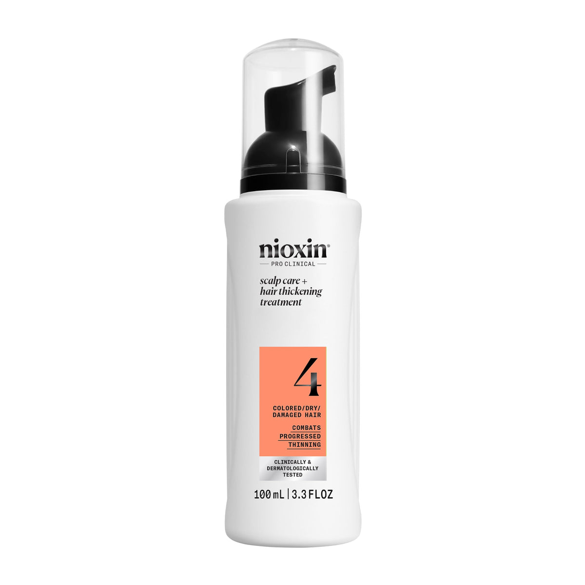 Nioxin System 4 front packaging shows product with 3.4 fl oz size and professional branding benefit