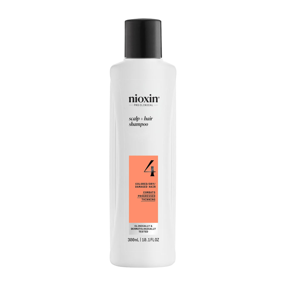 Nioxin System 4 front packaging showing product and benefit of thickening
