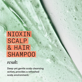 Nioxin before and after effect illustrating fuller-looking hair appearance