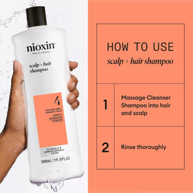 NIOXIN System 4 bottles on a shelf suggesting salon-quality routine benefit