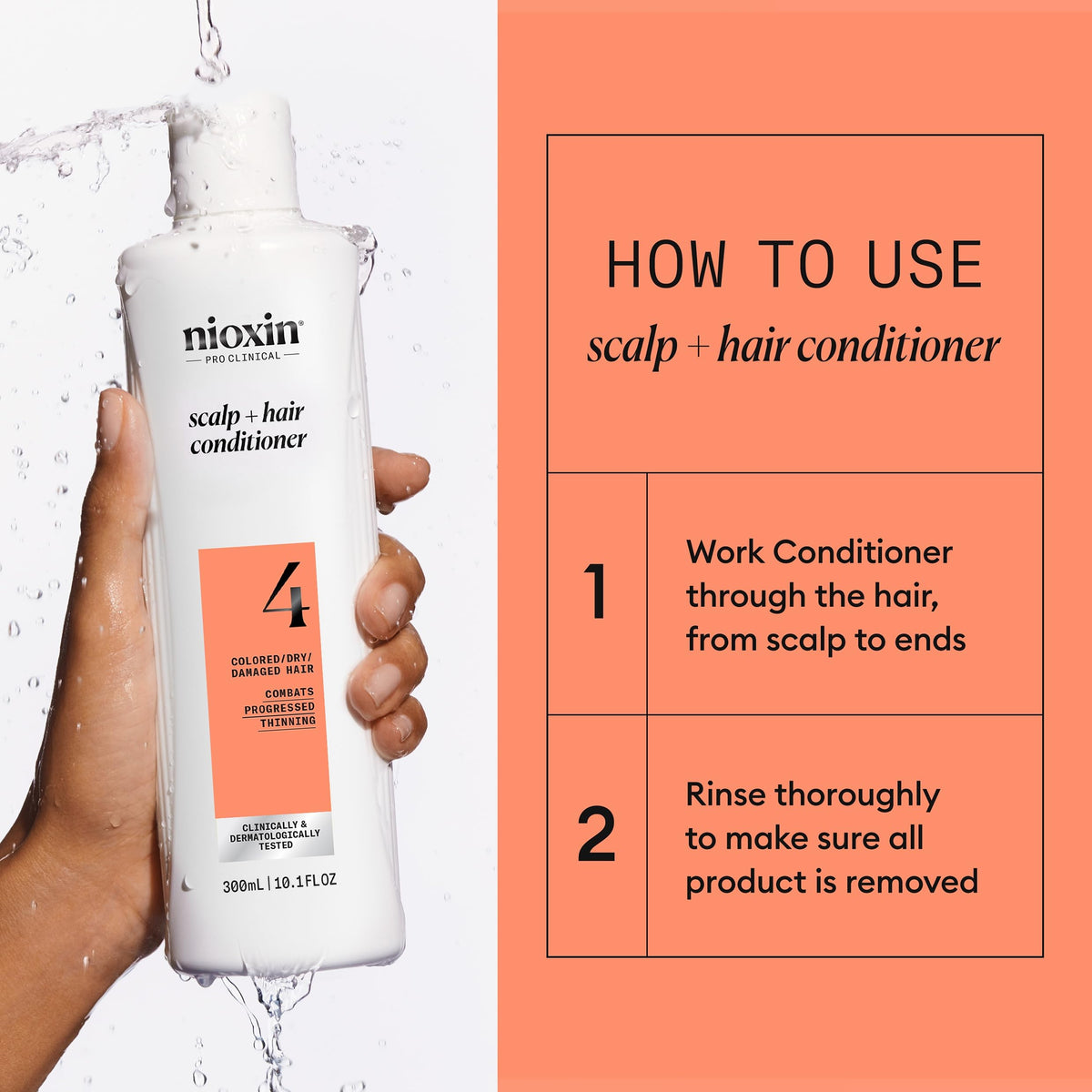 Nioxin System 4 before and after result comparison showing fuller-looking hair