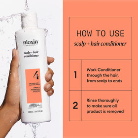 Nioxin System 4 before and after result comparison showing fuller-looking hair