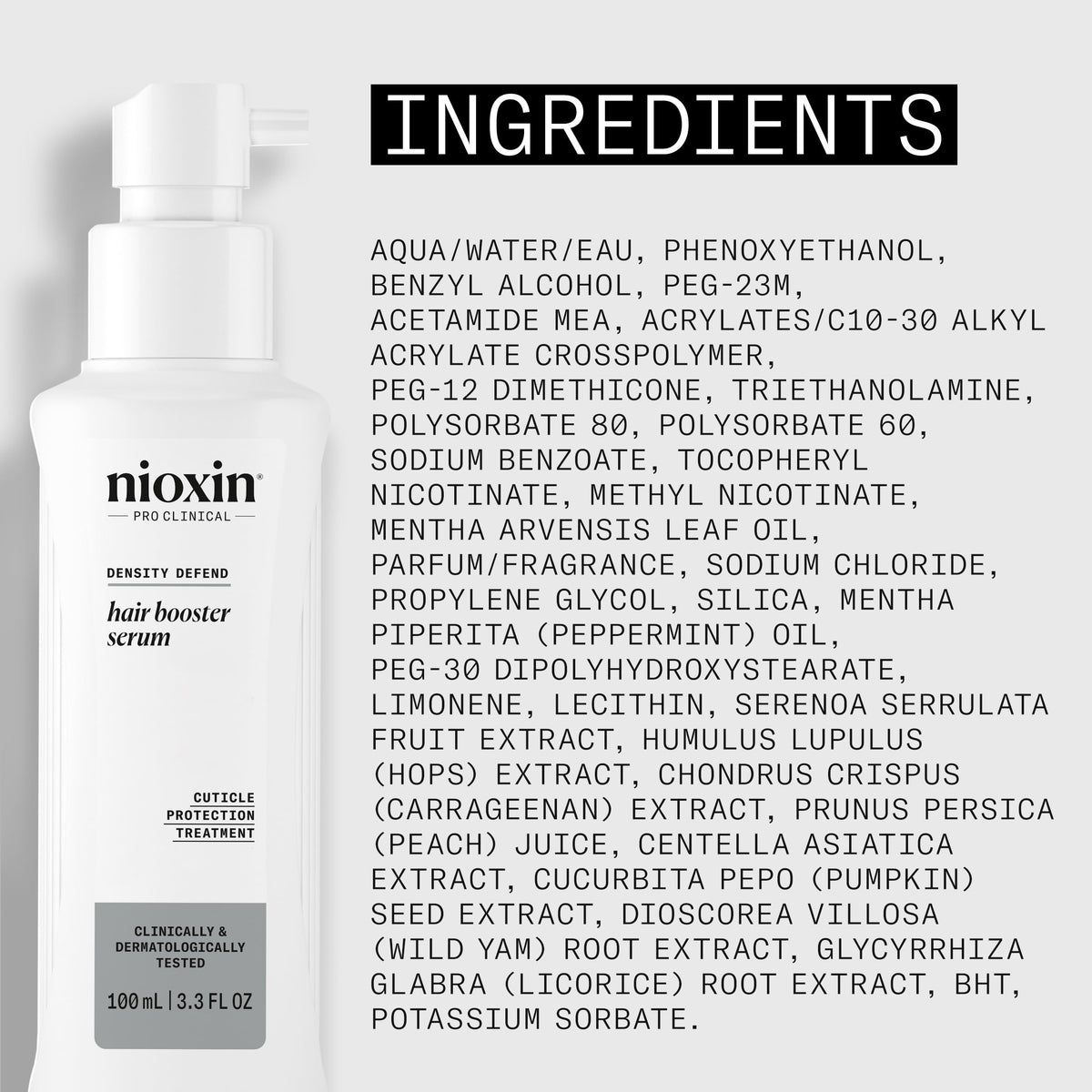 NIOXIN treating crown area to increase visible density benefit