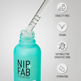 Nip+Fab close-up of serum texture highlighting fast absorption benefit