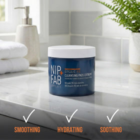 Nip+Fab ingredient display with glycolic and salicylic acids for resurfacing