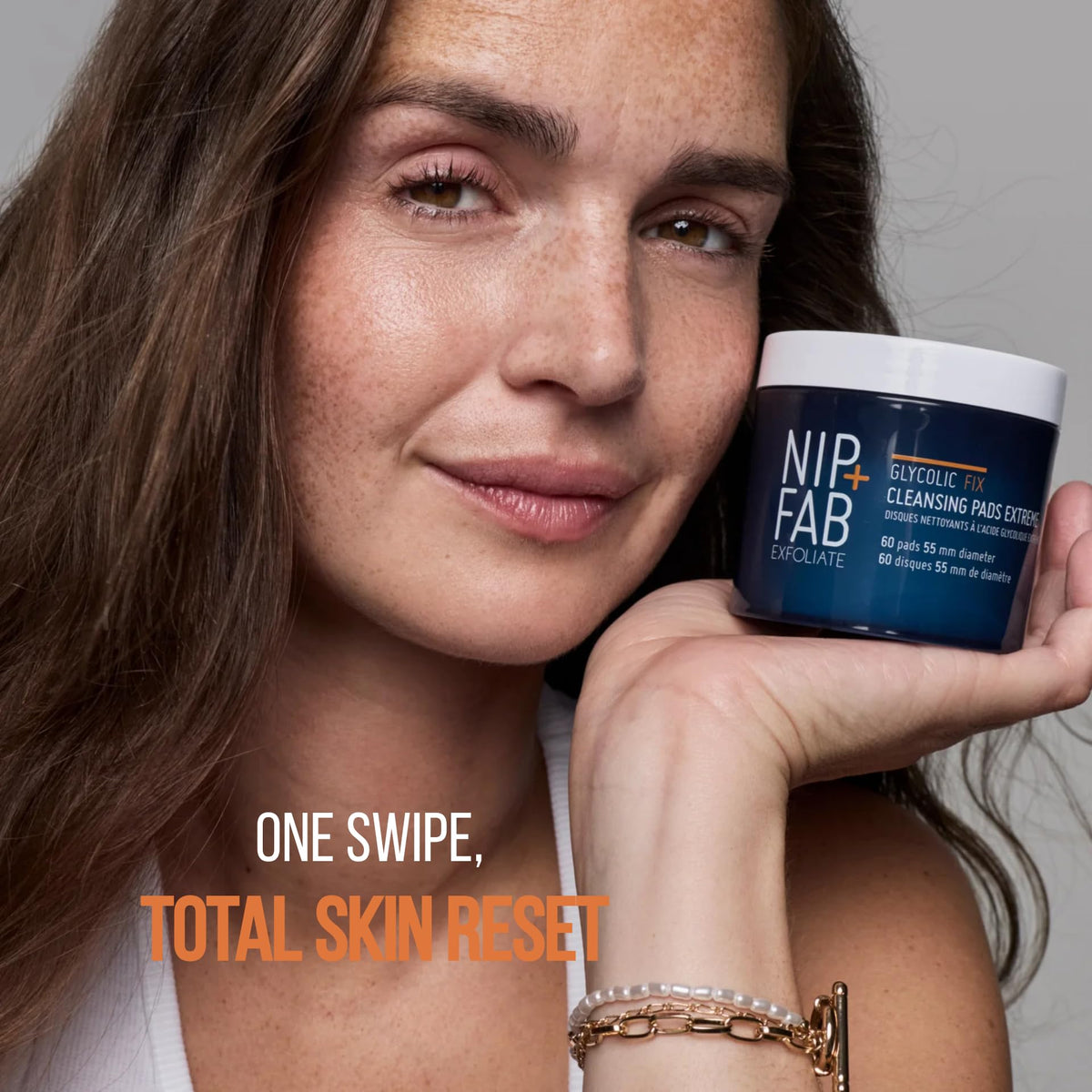 Nip+Fab pad saturated with serum showing concentrated active solution