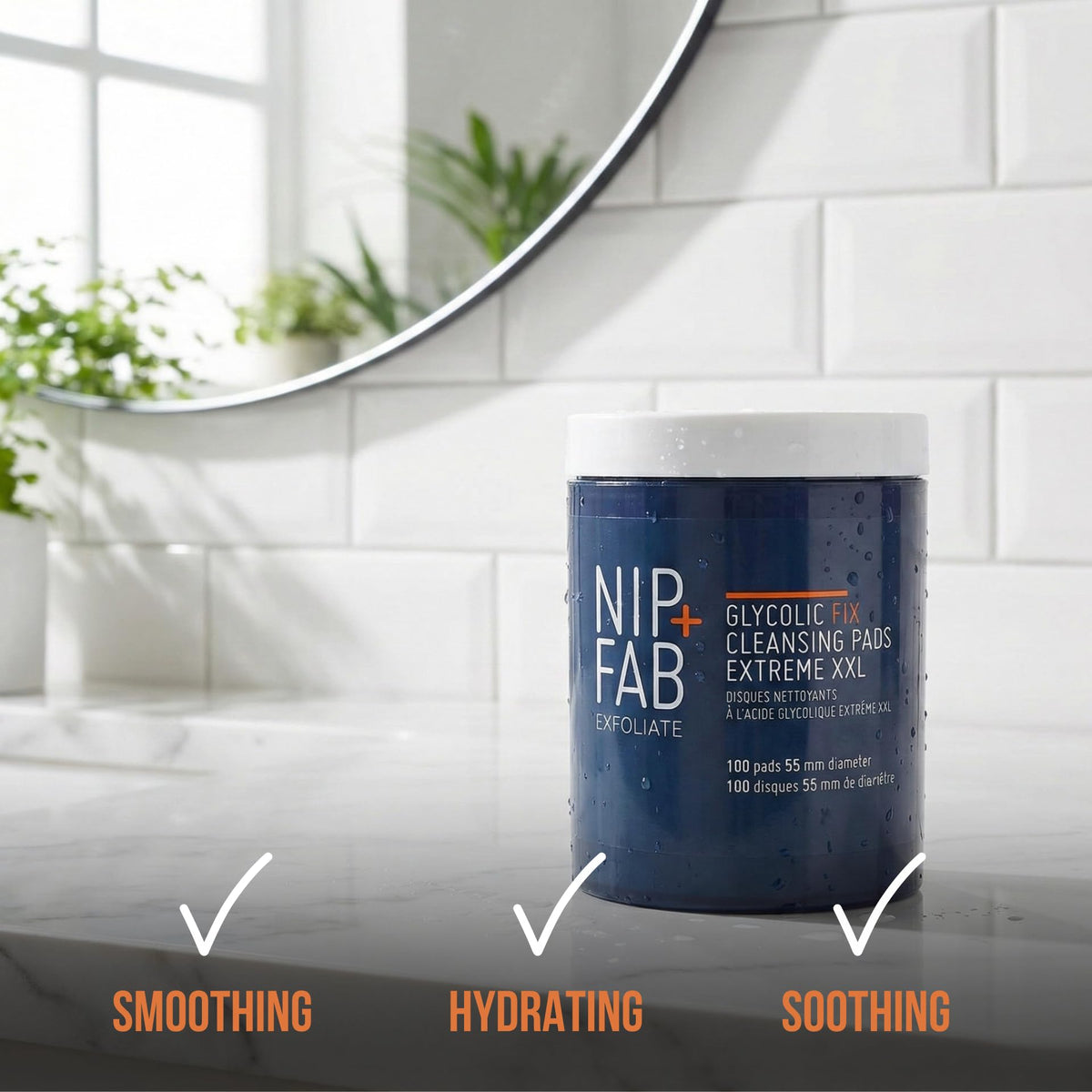 Nip+Fab product label showing active acids and clear ingredient benefits