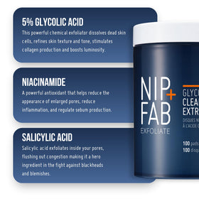 Nip+Fab pad in hand showing easy single-step night application