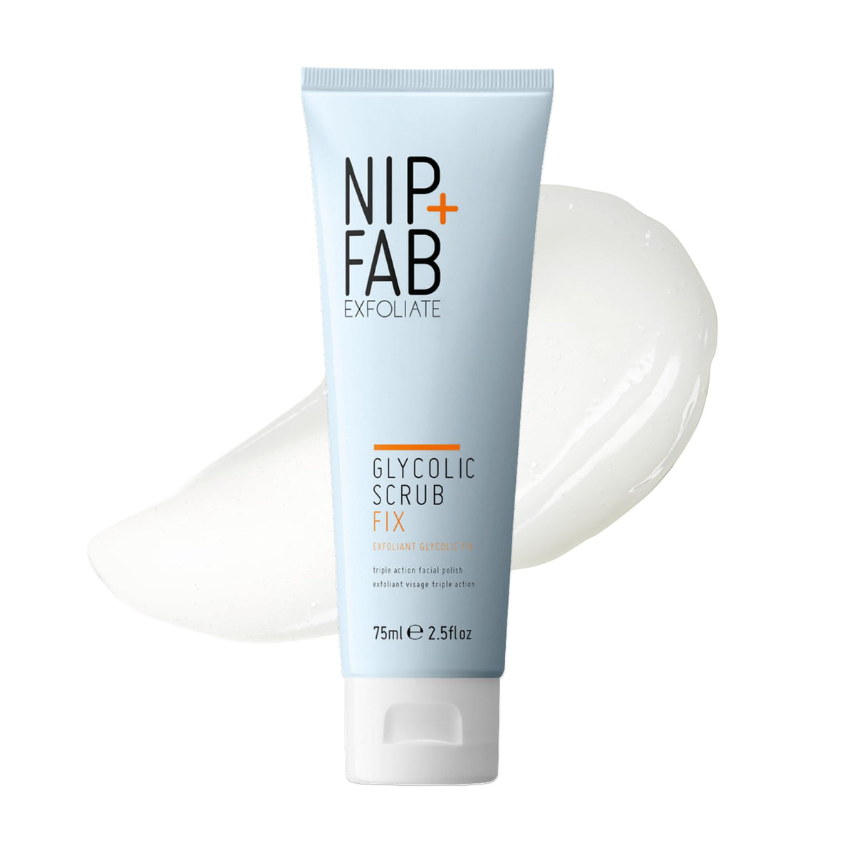Nip+Fab front tube showing product branding and size, easy-to-use packaging benefit