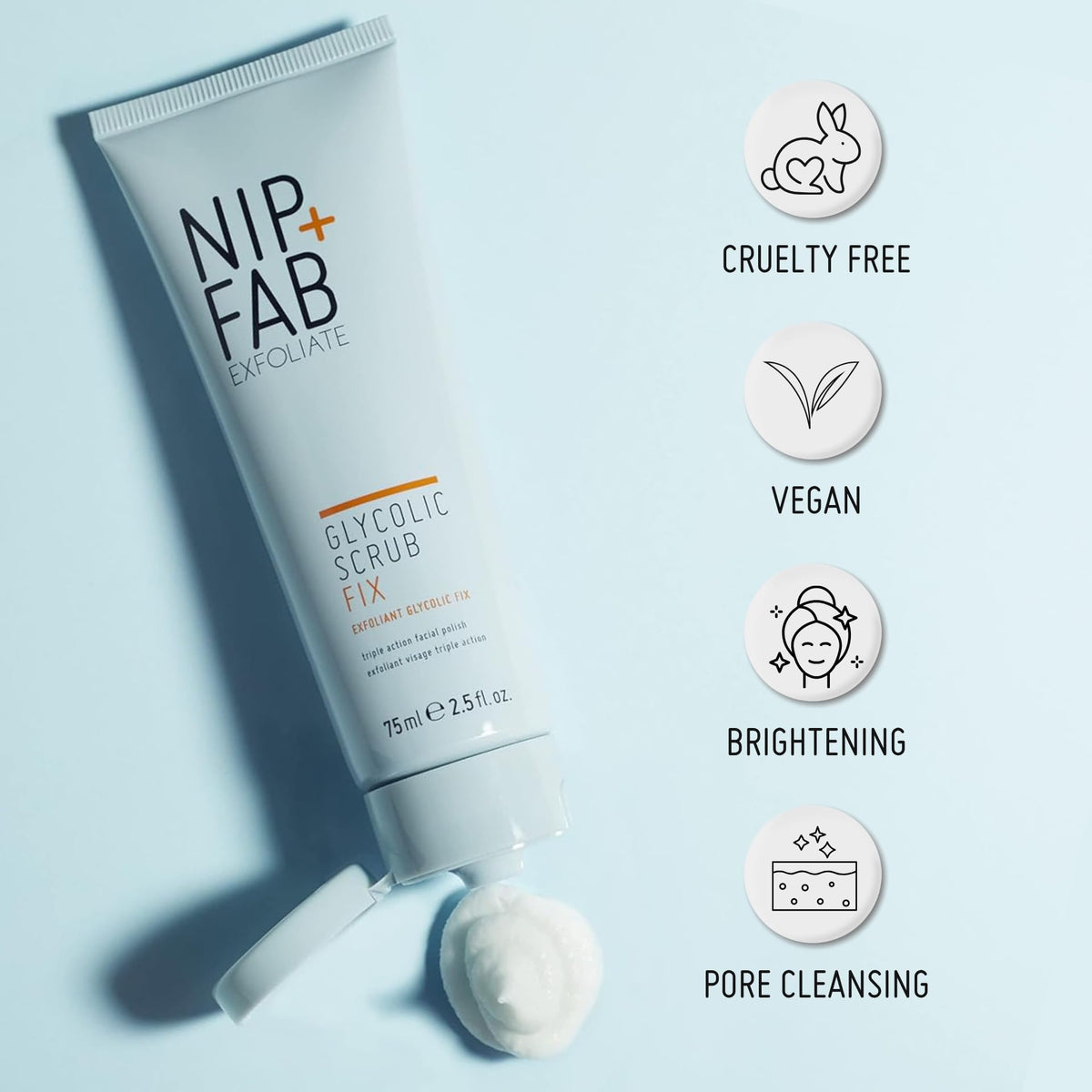 Nip+Fab close-up of scrub texture with micro-beads, shows gentle polishing action