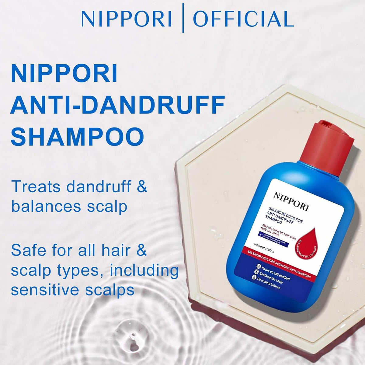 NIPPORI back label with ingredients and directions for precise scalp care