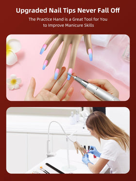 NIQZOPA mannequin hand in use with brush and drill showing practice realism benefit