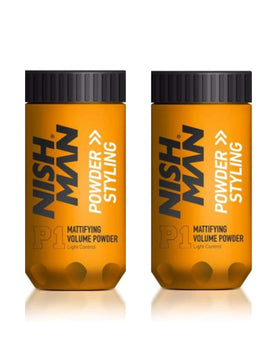 nishman front packaging showing two 20g jars for travel-ready styling