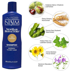 Nisim bottle label detail highlighting key biofactors and claims