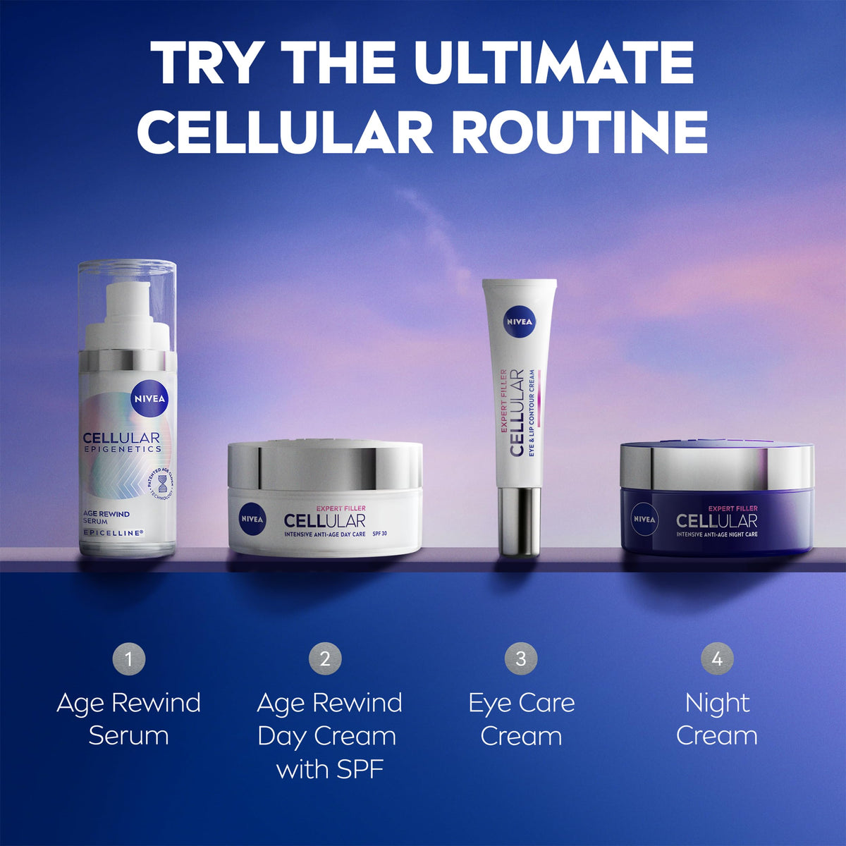 NIVEA placed on bathroom counter illustrating daily routine integration and consistency