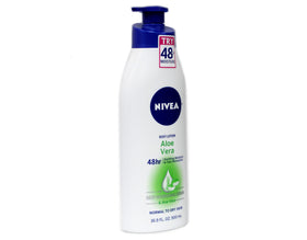 NIVEA pump dispenser detail for clean, controlled lotion application