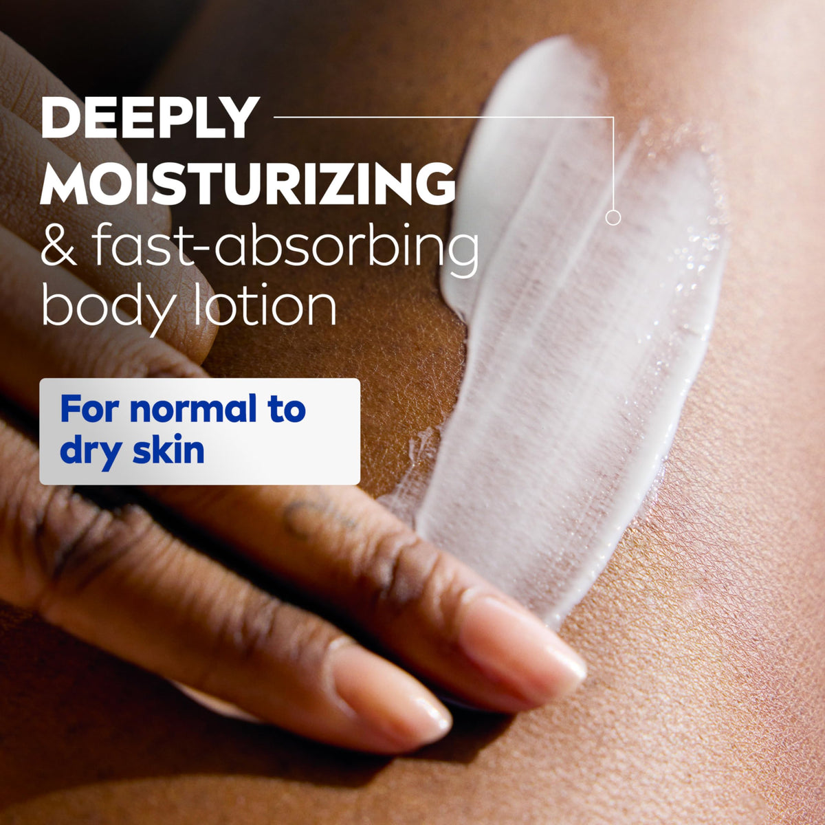 Applying NIVEA gel to thigh in bathroom for targeted firming and hydration