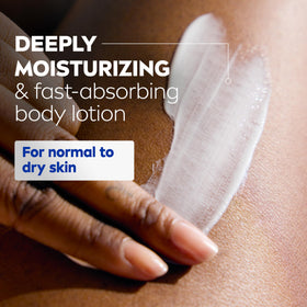 Applying NIVEA gel to thigh in bathroom for targeted firming and hydration