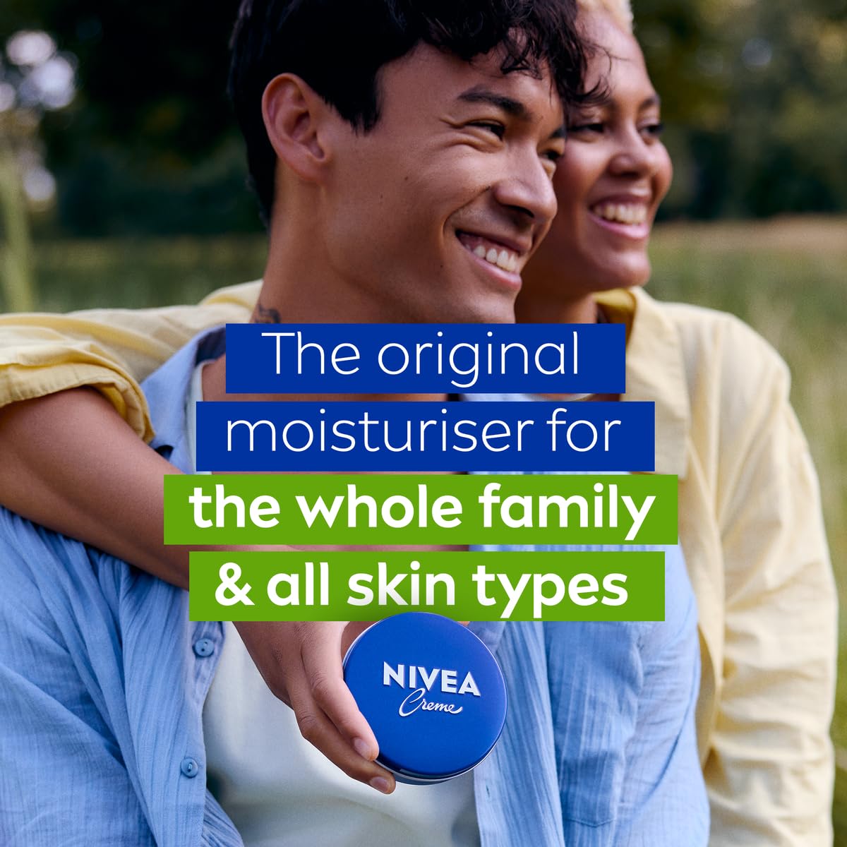 NIVEA tins stored in bathroom showing convenient access and everyday use
