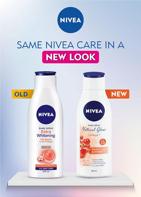 NIVEA 400ml bottle next to everyday items showing product scale