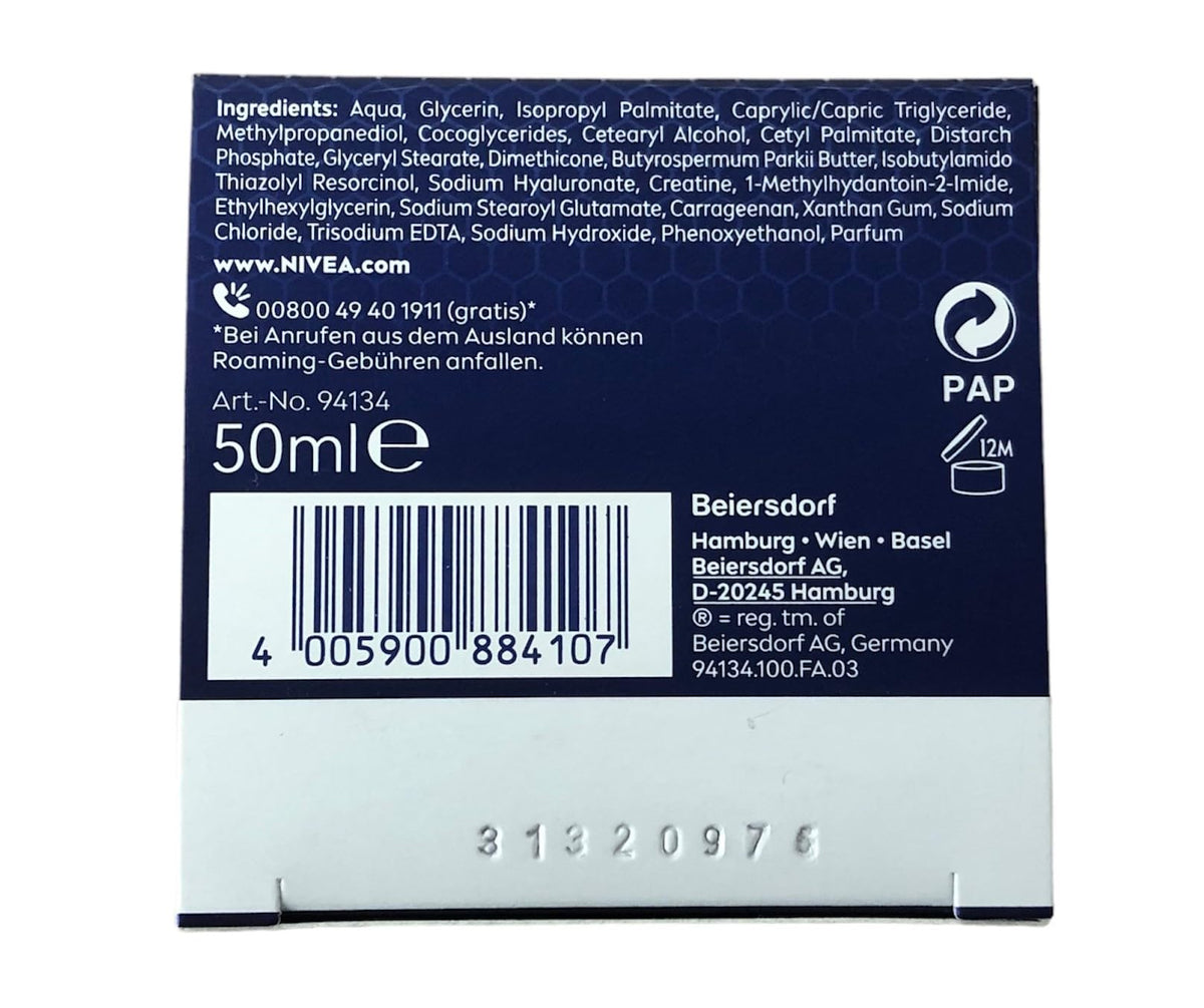 NIVEA tube next to everyday items showing product size and convenient nighttime use