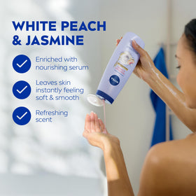 NIVEA creamy lather texture close-up for moisturizing cleanse benefit