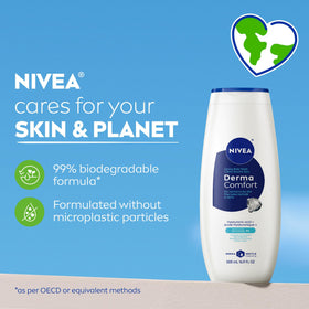 NIVEA Derma Comfort on bathroom shelf suggesting daily routine harmony
