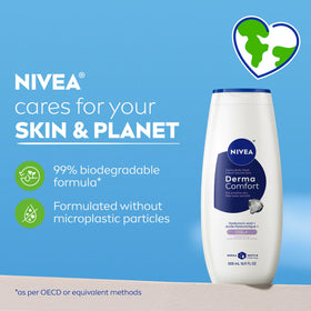NIVEA three-bottle arrangement on shelf, representing value pack convenience