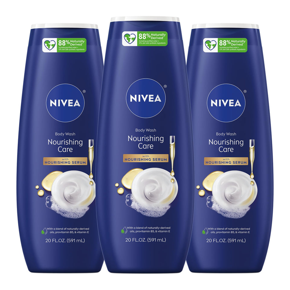 NIVEA front packaging bottle showing product branding and moisturizing benefit