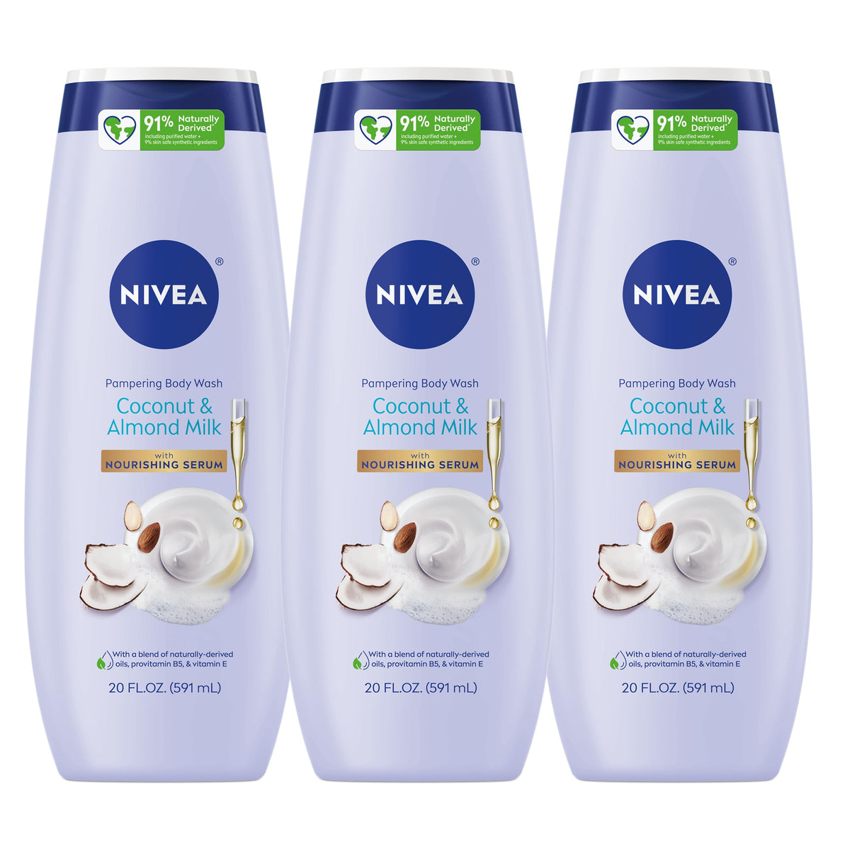 NIVEA front packaging showing coconut almond scent and benefits