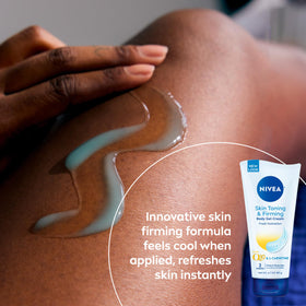 NIVEA gel cream tube aperture with product ready to apply for silky-smooth feel