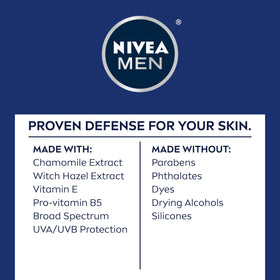 Applying NIVEA MEN lotion after shaving to soothe and hydrate the face