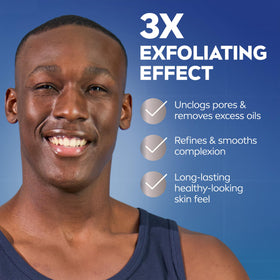 NIVEA MEN bottle staged in bathroom promoting everyday grooming use