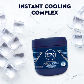 NIVEA Men jar next to hand for scale showing 400ml size and travel convenience
