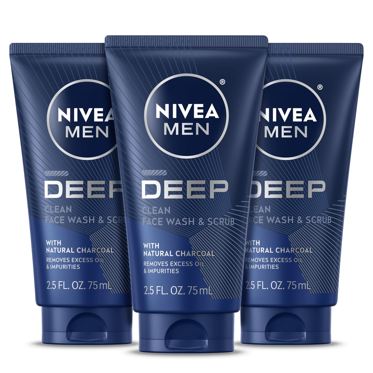 NIVEA MEN front packaging showing charcoal face wash benefits