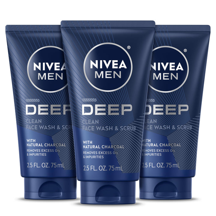 NIVEA MEN front packaging showing charcoal face wash benefits