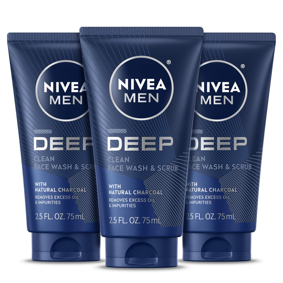 NIVEA MEN front packaging showing charcoal face wash benefits